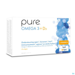 Packshot Pure Omega 3 + D3 Softgels 30