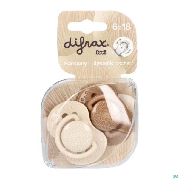 Packshot Difrax Fopspeen Dynam.harmon.creme&l.brown 6-18m 2 Packshot Difrax Fopspeen Dynam.harmon.creme&l.brown 6-18m 2