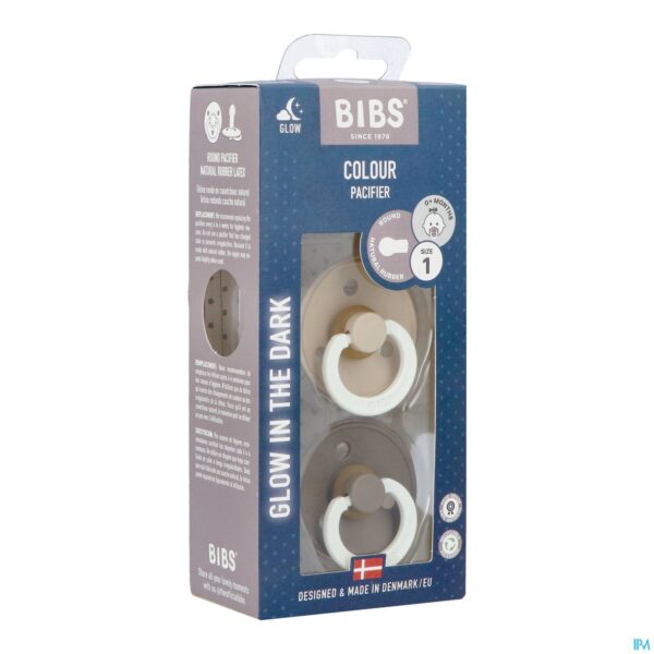 Packshot Bibs 1 Fopspeen Duo Glow In Dark Vanilla/oak Packshot Bibs 1 Fopspeen Duo Glow In Dark Vanilla/oak