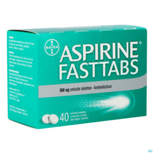 Packshot Aspirine Fasttabs 500mg Filmomh Tabl 40