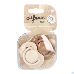 Packshot Difrax Fopspeen Dynam.harmon.creme&l.brown 6-18m 2