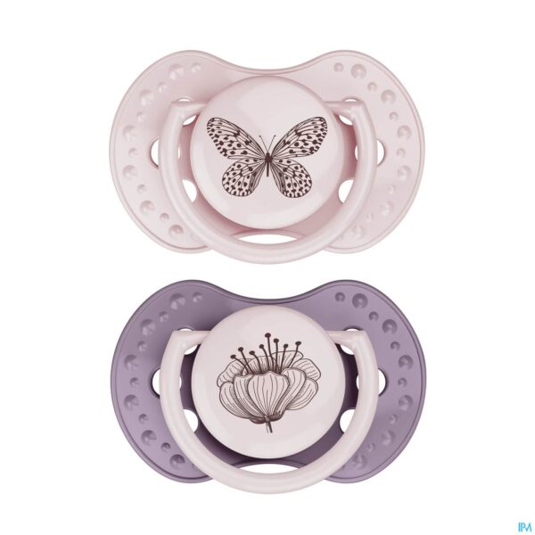 Productshot Difrax Fopspeen Dynamic Botanic Pink&purple 18m+ 2