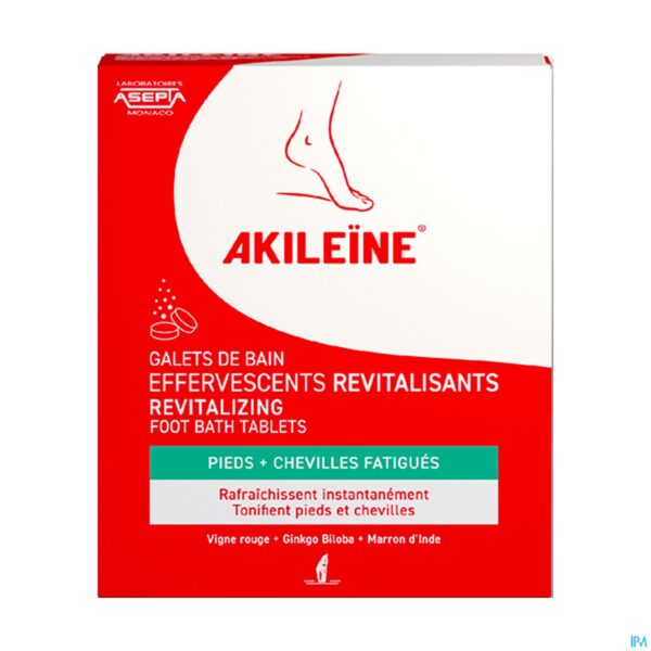 Packshot Akileine Galets Bain Efferv.revitalisants 6x20g