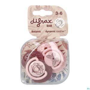 Packshot Difrax Fopspeen Dynamic Botanic Pink&purple 3m+ 2