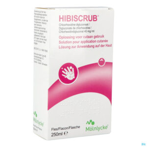 Packshot Hibiscrub Zeep Antisept. 250ml