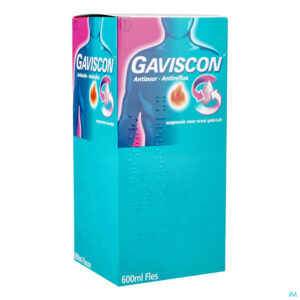 Packshot Gaviscon Antizuur-antireflux Susp Oraal Gebr.600ml