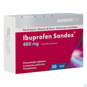 Packshot Ibuprofen Sandoz 400mg Comp Pell 30x400mg