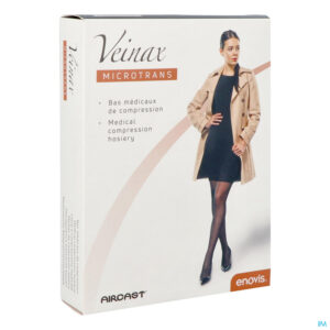 Packshot Veinax Knie-kous Vrouw Microtrans 3 Lang Beige M4
