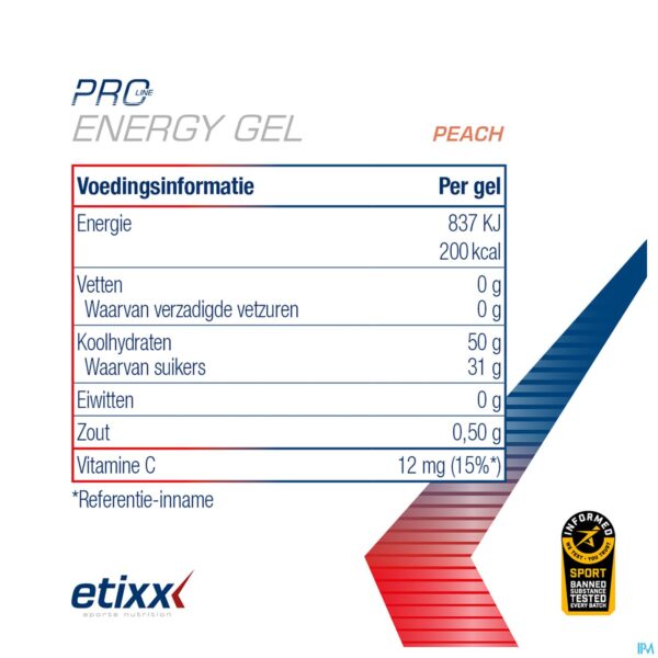 Lifestyle_image Etixx Double Carb Energy Gel Proline Peach 12x60ml