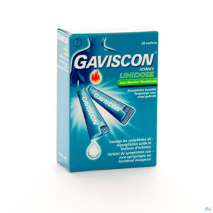 Packshot Gaviscon Advance Orale Susp. Munt Ud Zakje 20x10ml