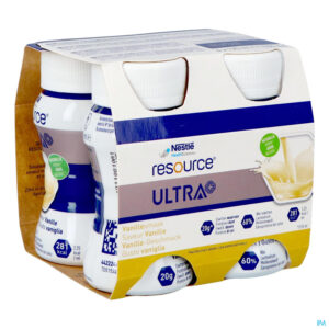 Packshot Resource Ultra+ Vanillesmaak 4x125ml Nf