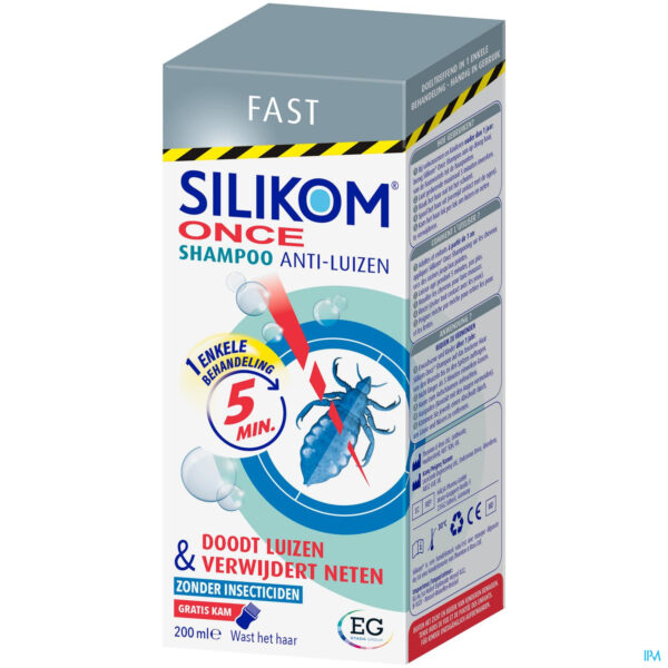 Packshot Silikom Once Shampoo A/Luizen A/Neten        200Ml