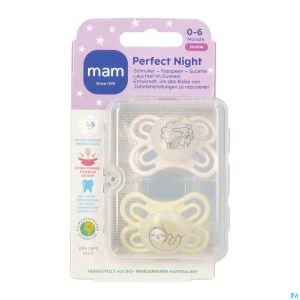 Packshot Mam Perfect Night Fopspeen Silic.pure 0-6m Uni 2