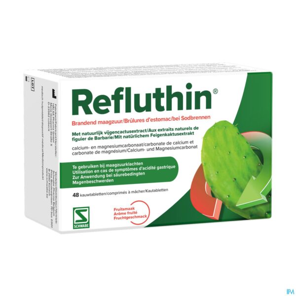 Packshot Refluthin Fruit Kauwtabl 48 Packshot Refluthin Fruit Kauwtabl 48