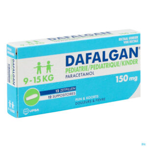 Packshot Dafalgan Pediatrie 150mg Suppo 12