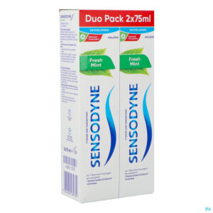 Packshot Sensodyne Fresh Mint Tandpasta Tube 2x75ml