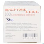 Packshot Befact Forte B1-b2-b6-b12 Omhulde Tabl 100 Ud Packshot Befact Forte B1-b2-b6-b12 Omhulde Tabl 100 Ud