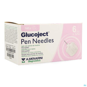 Packshot Glucoject Pen Needles 6mm 32g