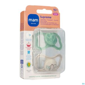 Packshot Mam Supreme Fopspeen Silicone Pure 16m+ Uni 2