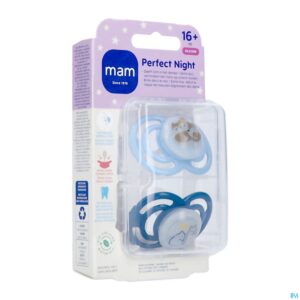 Packshot Mam Perfect Night Fopspeen Silic. 16m+ Blue 2