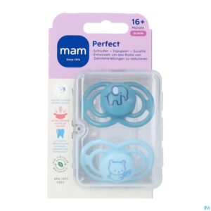 Packshot Mam Perfect Fopspeen Silicone Pure 16m+ Blue 2