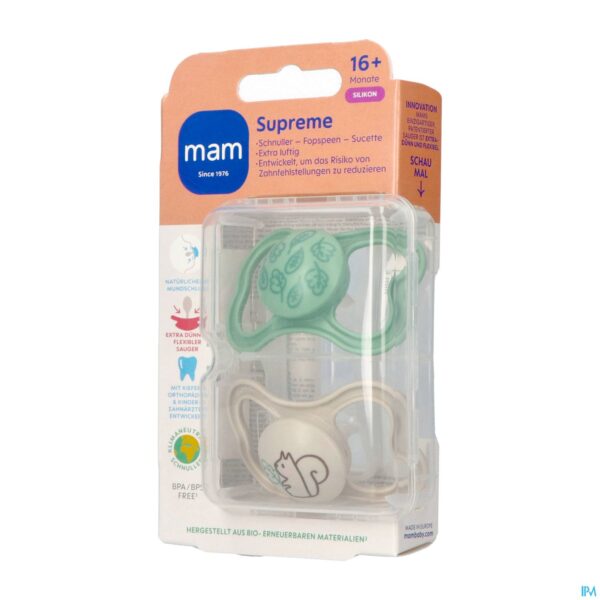 Packshot Mam Supreme Fopspeen Silicone Pure 16m+ Uni 2