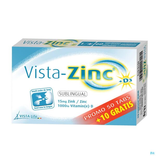Packshot Vista Zinc Smelttabl 50 + 10 Gratis