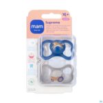 Packshot Mam Supreme Fopspeen Silicone Pure 16m+ Blue 2