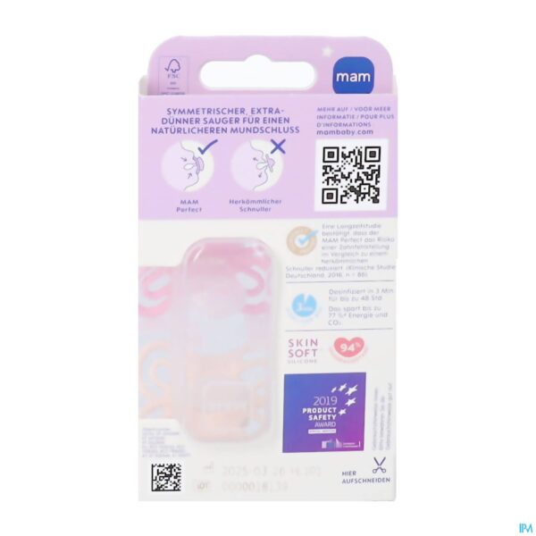 Packshot Mam Perfect Night Fopspeen Silic.pure 0-6m Pink 2