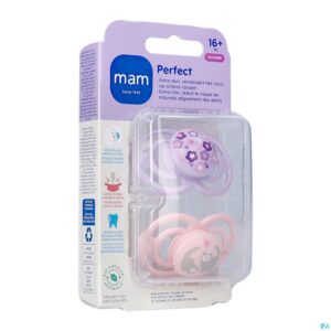 Packshot Mam Perfect Fopspeen Silicone 16m+ Pink 2