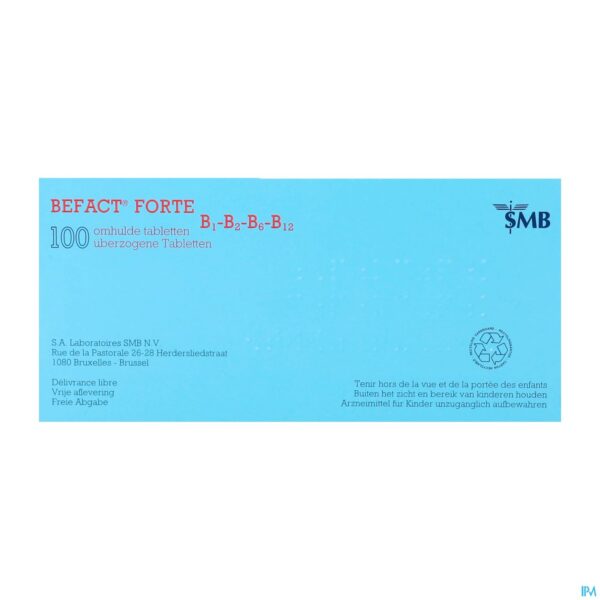 Packshot Befact Forte B1-b2-b6-b12 Omhulde Tabl 100 Ud
