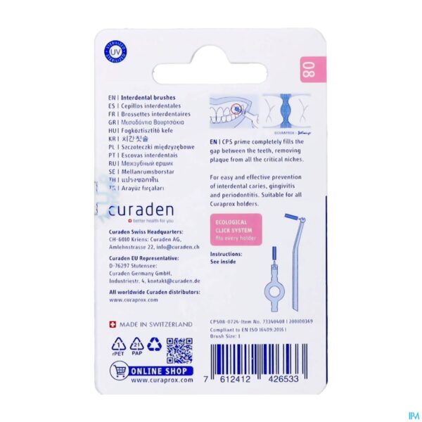 Packshot Curaprox Cps 08 Prime Brushes Refill 8