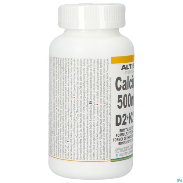 Packshot Altisa Calcium 500mg + Vit.d2 + Vit.k2 Pot Tabl 90 Packshot Altisa Calcium 500mg + Vit.d2 + Vit.k2 Pot Tabl 90