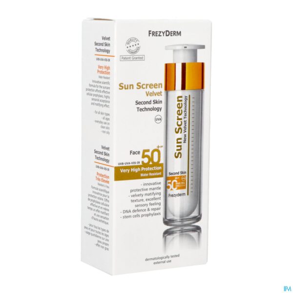 Packshot Frezyderm Sunscreen Velvet Face Spf 50+ 50ml Packshot Frezyderm Sunscreen Velvet Face Spf 50+ 50ml