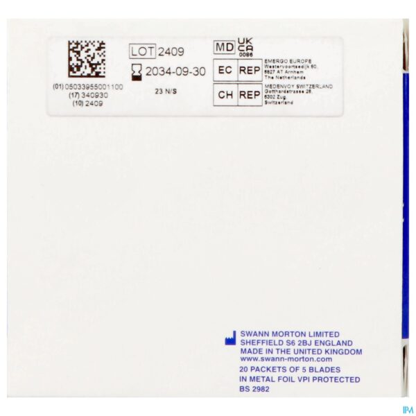Packshot Swann-morton N/st Scalpelmesjes N23 100 Consulta