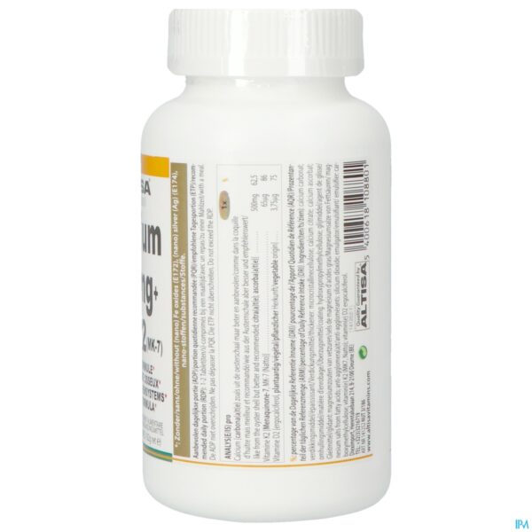 Packshot Altisa Calcium 500mg + Vit.d2 + Vit.k2 Pot Tabl 90 Packshot Altisa Calcium 500mg + Vit.d2 + Vit.k2 Pot Tabl 90