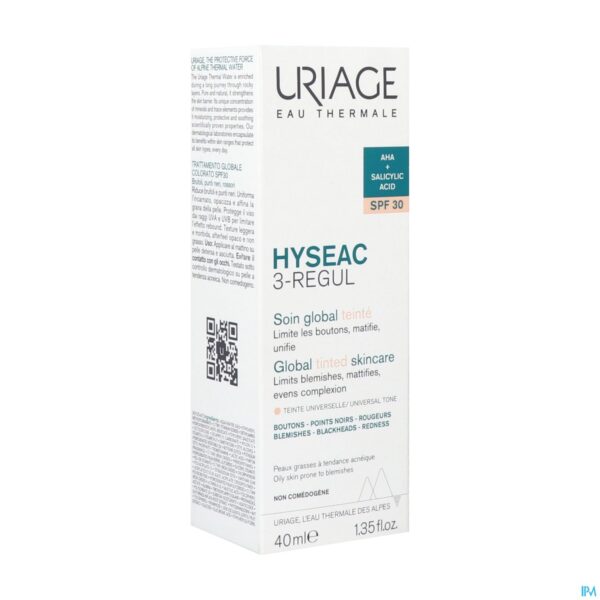 Packshot Uriage Hyseac 3regul Soin Global Teinte Spf30 40ml