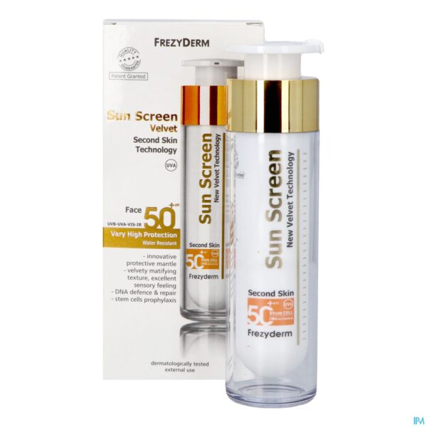 Productshot Frezyderm Sunscreen Velvet Face Spf 50+ 50ml Productshot Frezyderm Sunscreen Velvet Face Spf 50+ 50ml