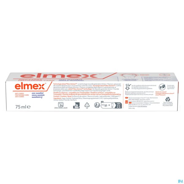 Packshot Elmex A/caries Z/menthol Tandpasta Tube 75ml
