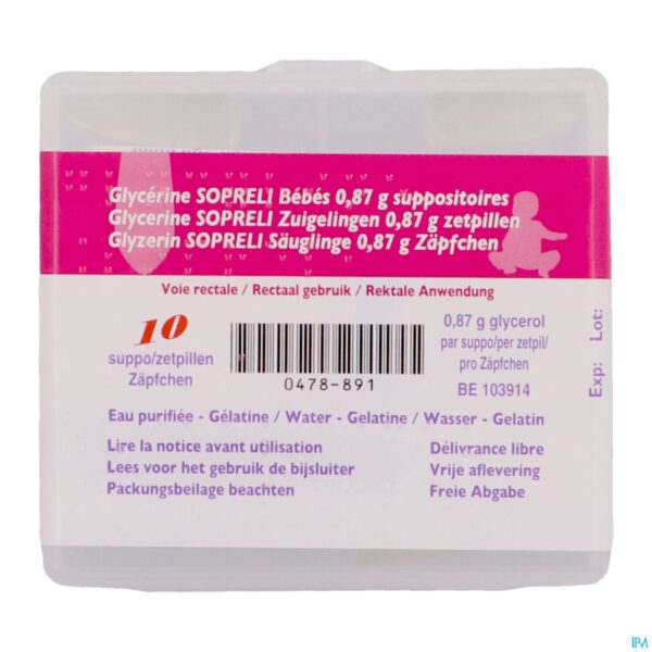 Packshot Glycerine suppo Sopreli zuigelingen 10