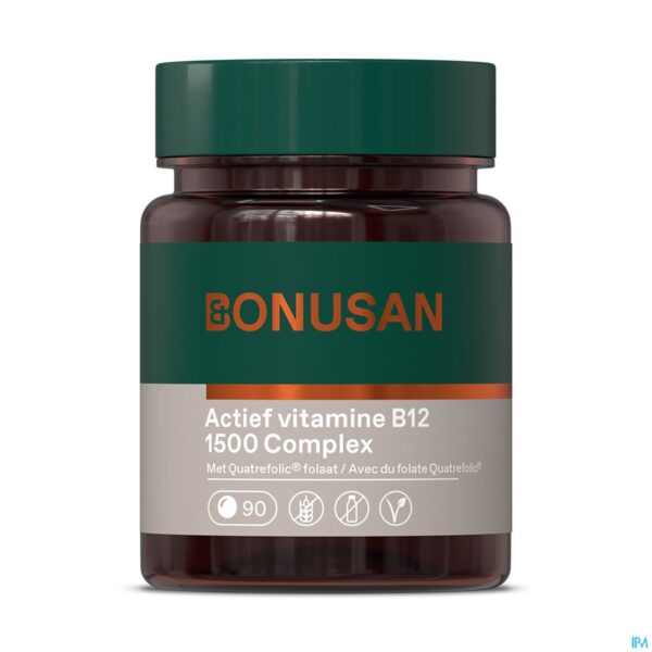 Packshot Vitamine B12 Actief 1500mcg Tabl 90 Bonusan