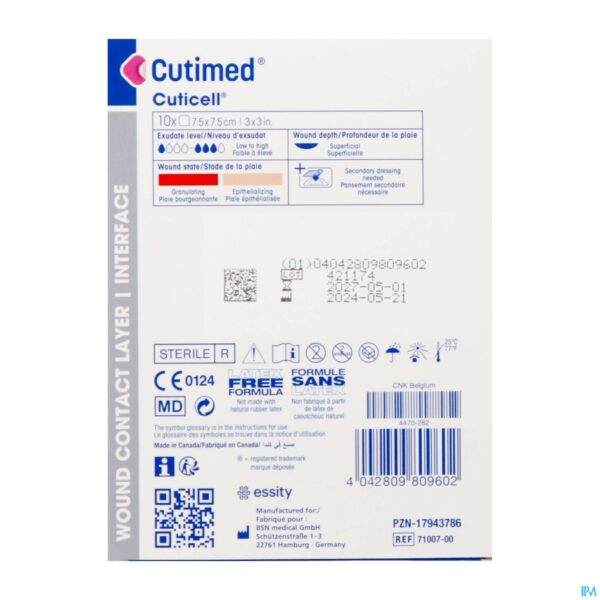 Packshot Cutimed Cuticell 7,5x7,5cm 10
