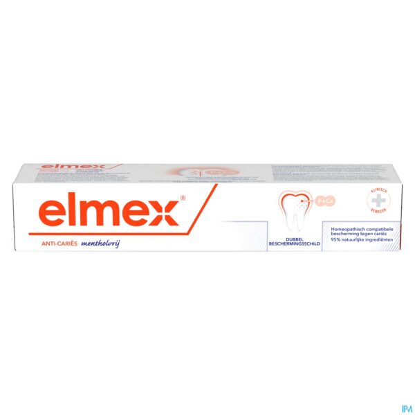 Packshot Elmex A/caries Z/menthol Tandpasta Tube 75ml