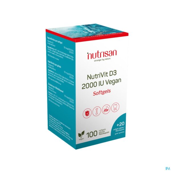 Packshot Nutrivit D3 2000 Iu Vegan Softgels 100+20 Gratis Packshot Nutrivit D3 2000 Iu Vegan Softgels 100+20 Gratis