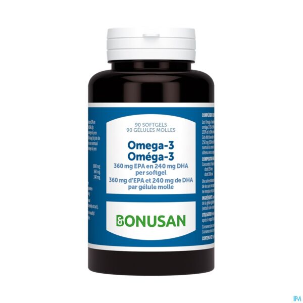 Packshot Omega 3 Softcaps 90 Bonusan