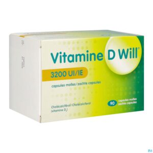 Packshot Vitamine D Will 3200ie Zachte Caps 90