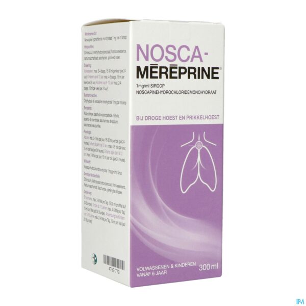 Packshot Nosca Mereprine 1mg/ml Siroop 300ml Packshot Nosca Mereprine 1mg/ml Siroop 300ml