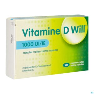 Packshot Vitamine D Will 1000ie Zachte Caps 90