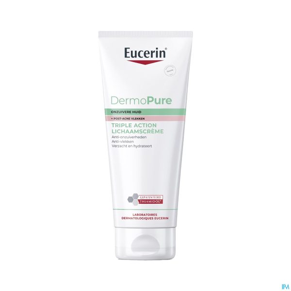 Packshot Eucerin Dermopure Triple Action Lichaamscr. 200ml Packshot Eucerin Dermopure Triple Action Lichaamscr. 200ml