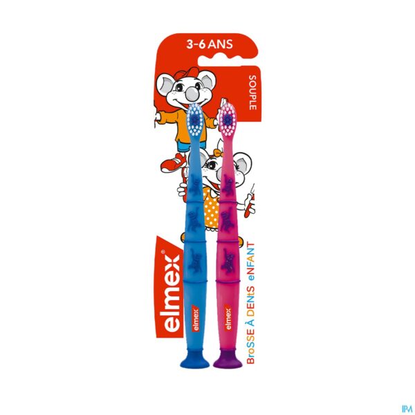 Packshot Elmex Tandenborstel Kind Zacht 3-6jaar Duopack